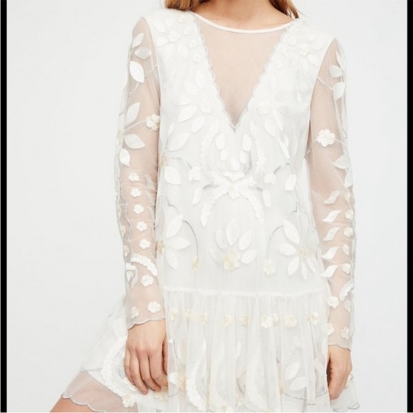 Free People Wild Hearts Dress White Size Medium - Picture 1 of 5
